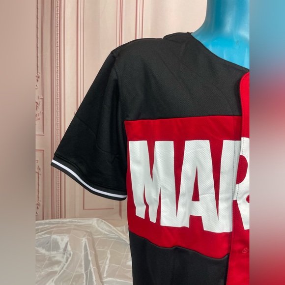 Disney Park Our Universe Marvel Logo Baseball Jersey Men's LARGE NW WDW AVENGERS - Picture 2 of 13